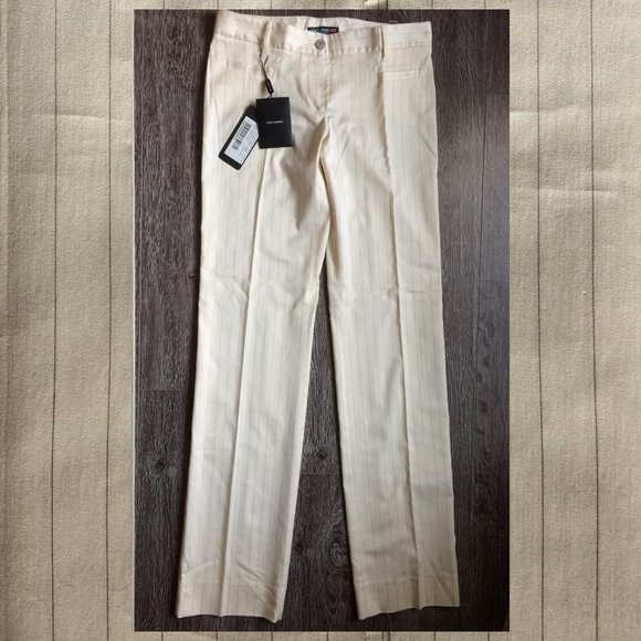 Dolce&Gabbana white stripe pants size 40 NWT low waist - Picture 2 of 7